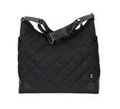 Bolso Hobo Oioi Diamont Quilt Black Whit Metalic Lining